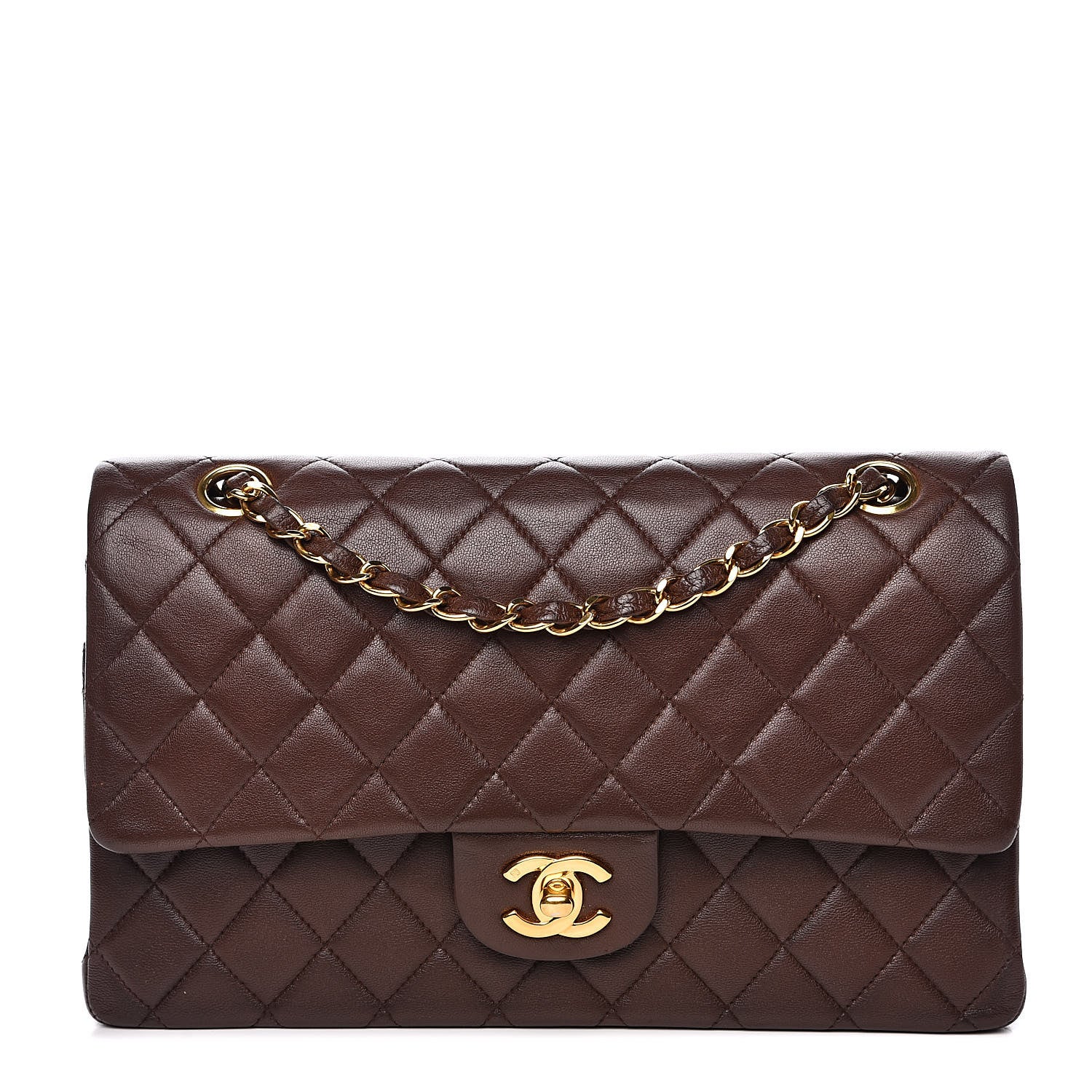 Chanel Lambskin Quilted Medium Double Flap Brown 1 of 19