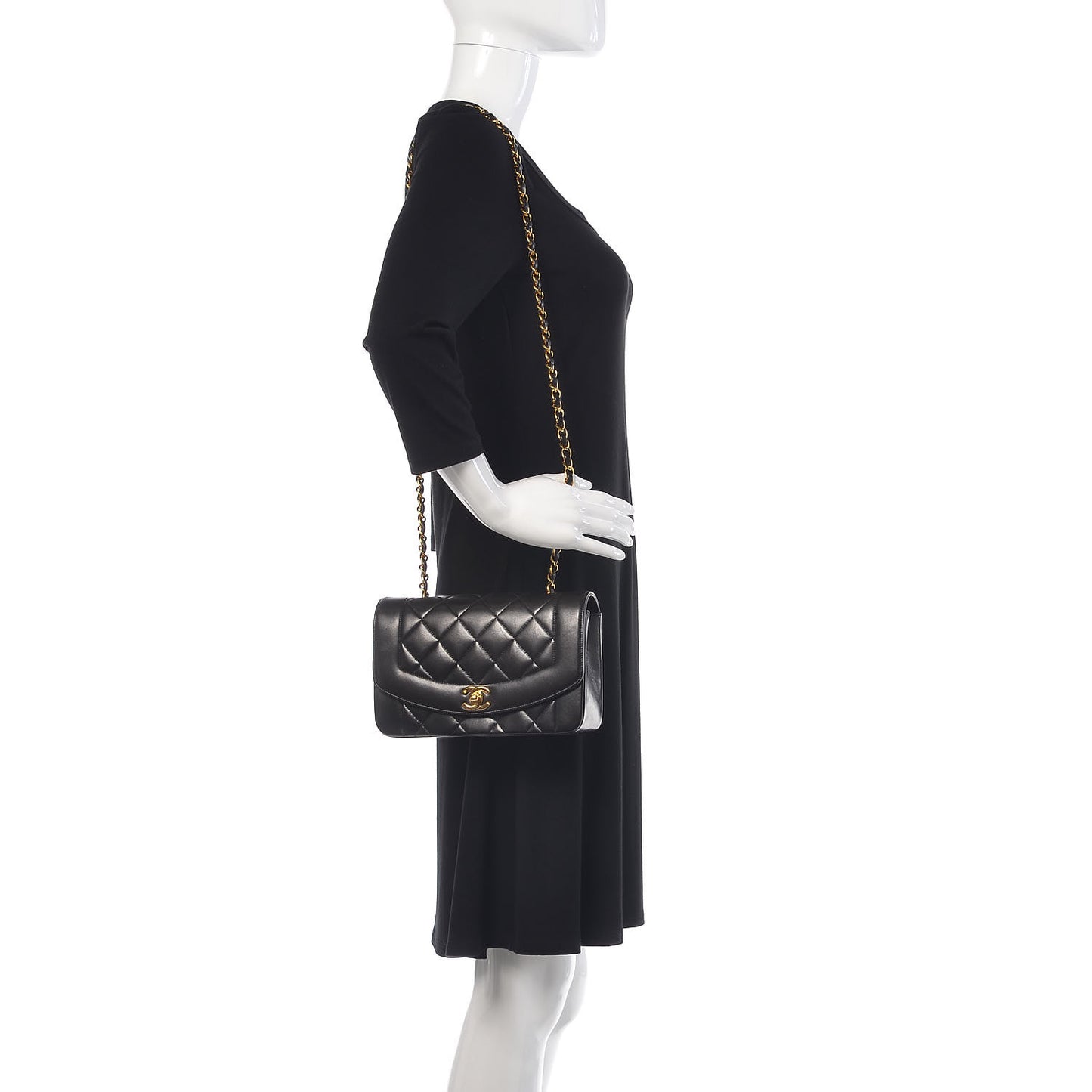 Lambskin Quilted Small Single Flap Black