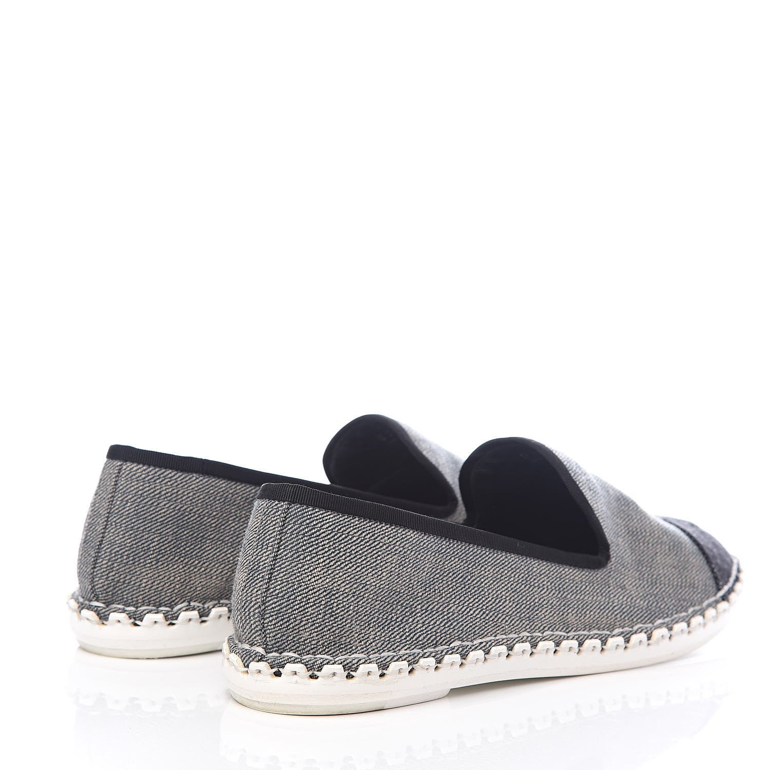 Chanel Fabric Chain CC Mocassin Loafer 38 Blue Navy 4 of 9