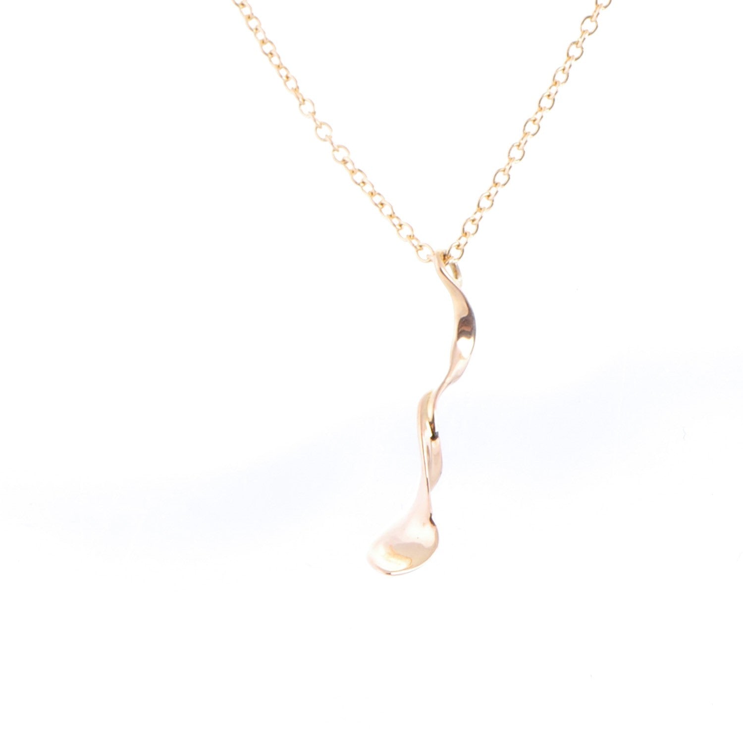 Tiffany 18K Yellow Gold Frank Gehry Orchid Pendant Necklace 3 of 6