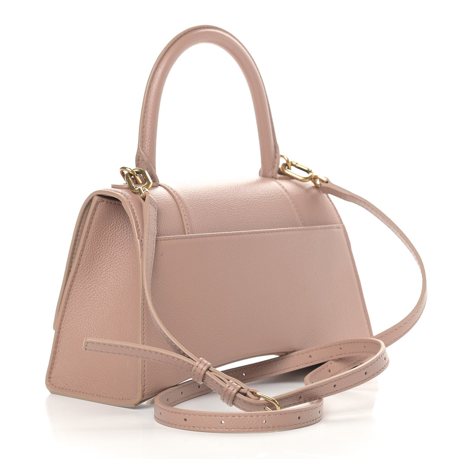 Balenciaga Grained Calfskin Small Hourglass Top Handle Bag Nude Beige 3 of 12