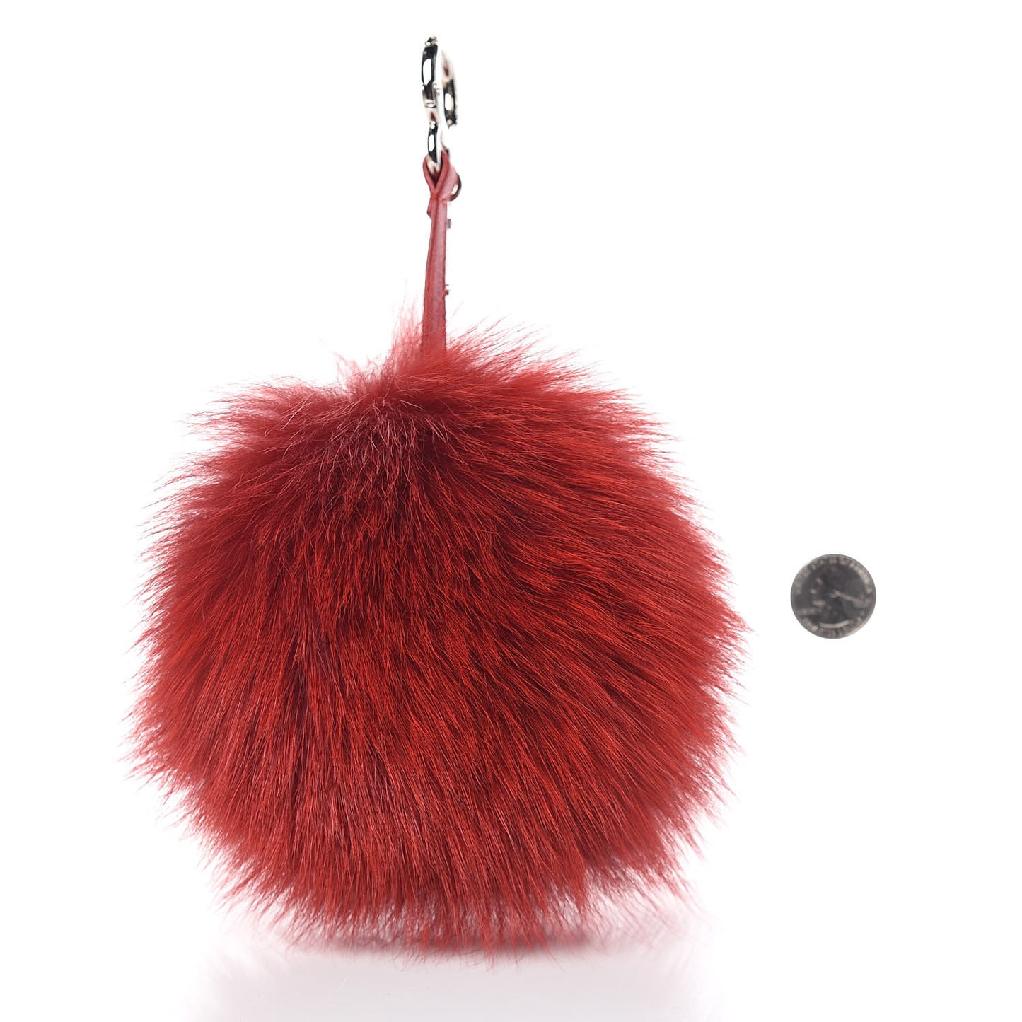 Fox Fur L ABCharm Pom Pom Bag Charm Red Blue