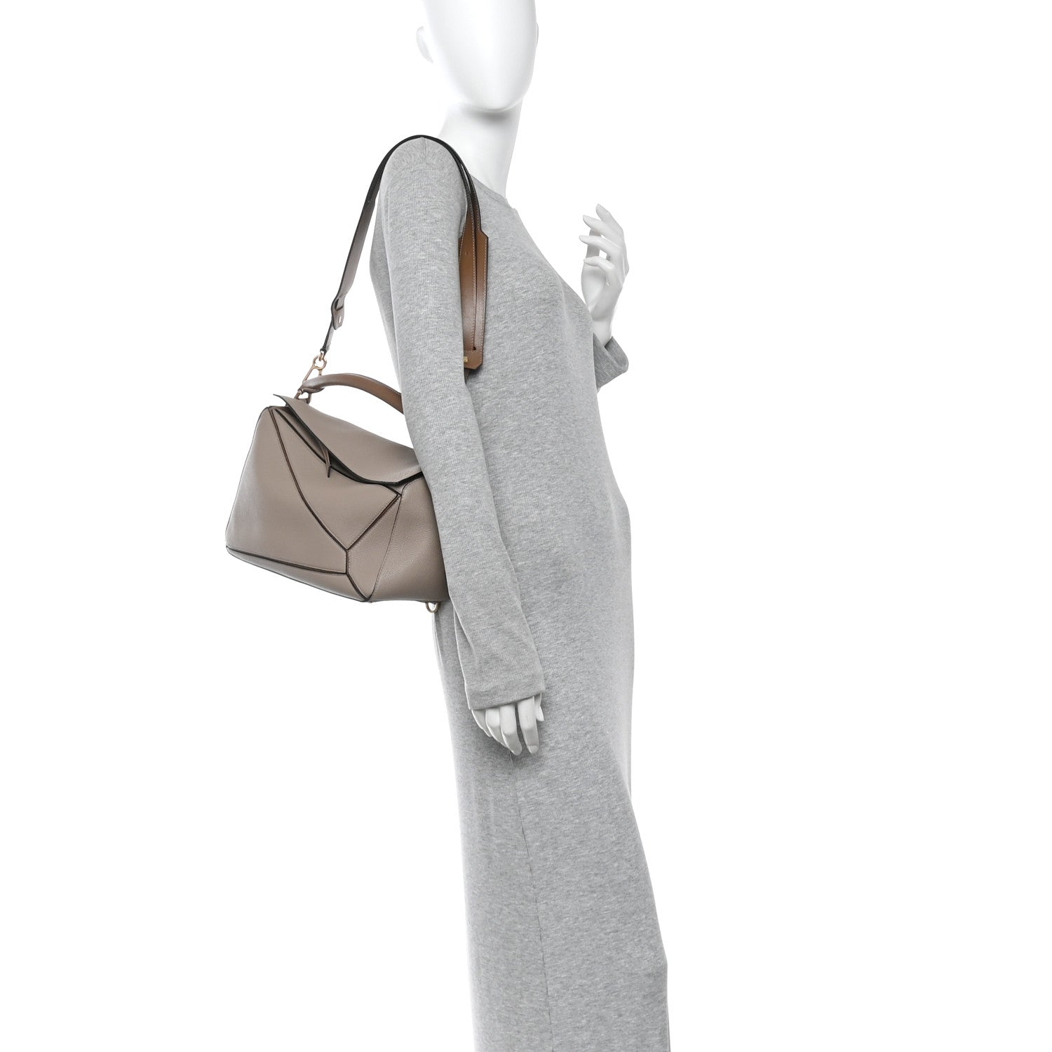 Loewe Grained Calfskin Medium Puzzle Bag Sand Mink 2 of 10