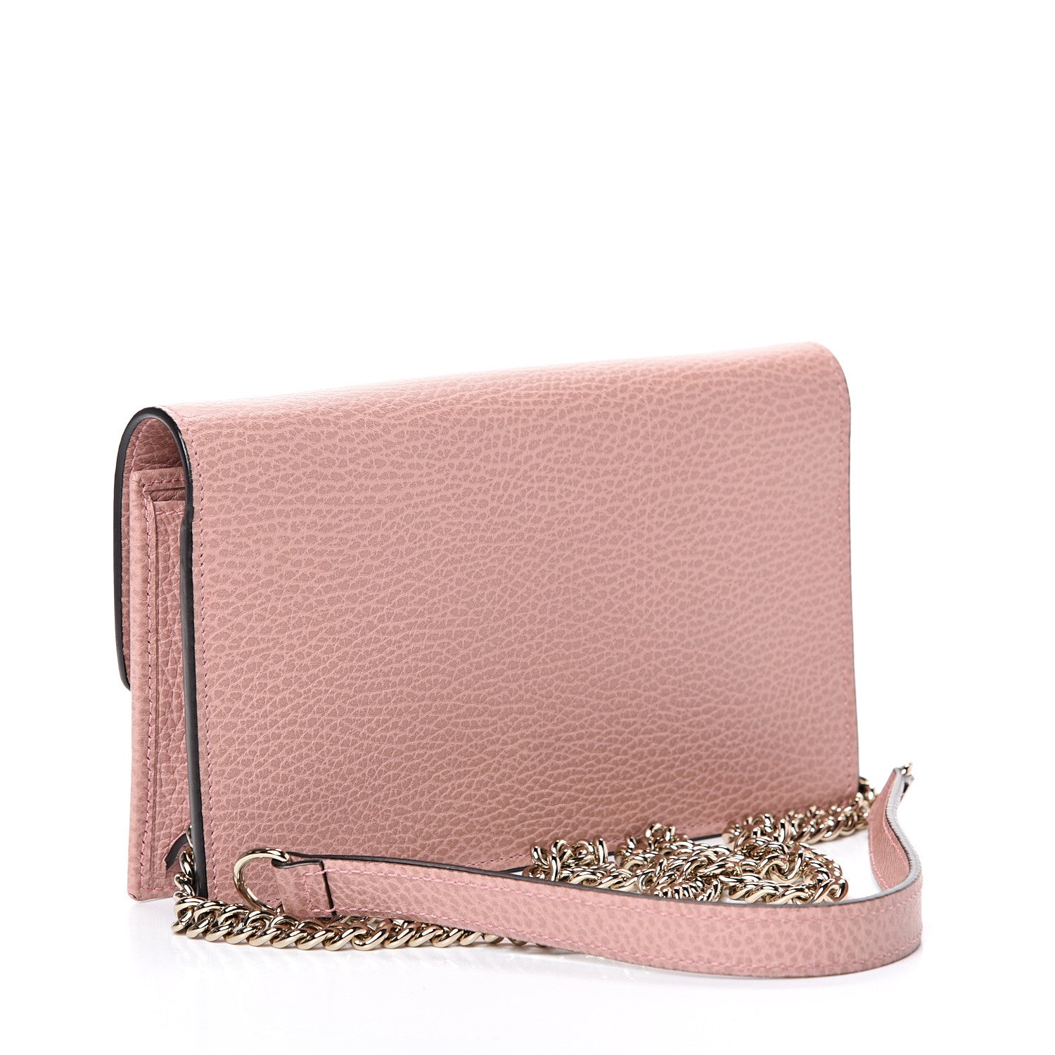 Gucci Dollar Calfskin Interlocking G Chain Wallet Soft Pink 2 of 13