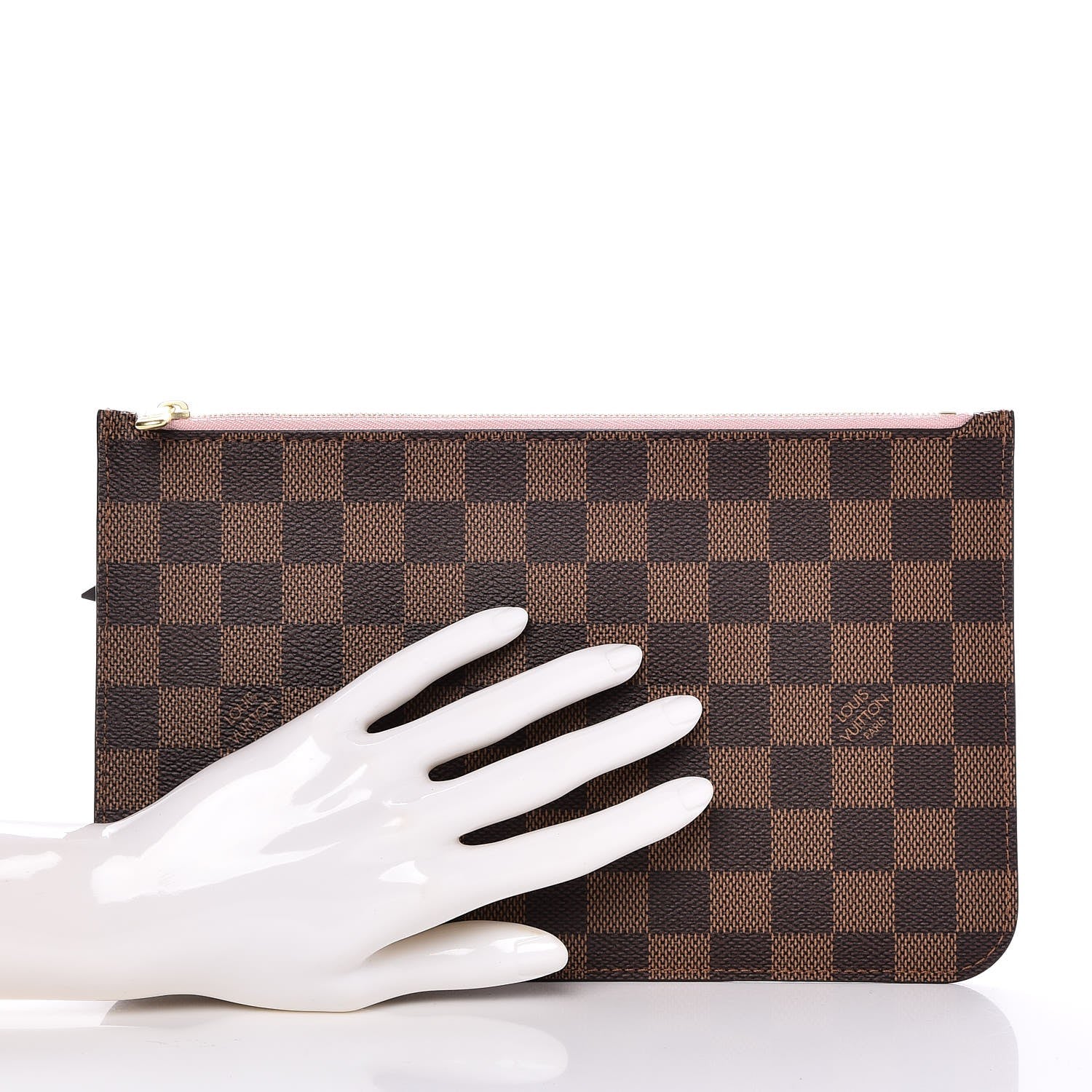 Louis Vuitton Damier Ebene Neverfull MM GM Pochette Rose Ballerine 2 of 8