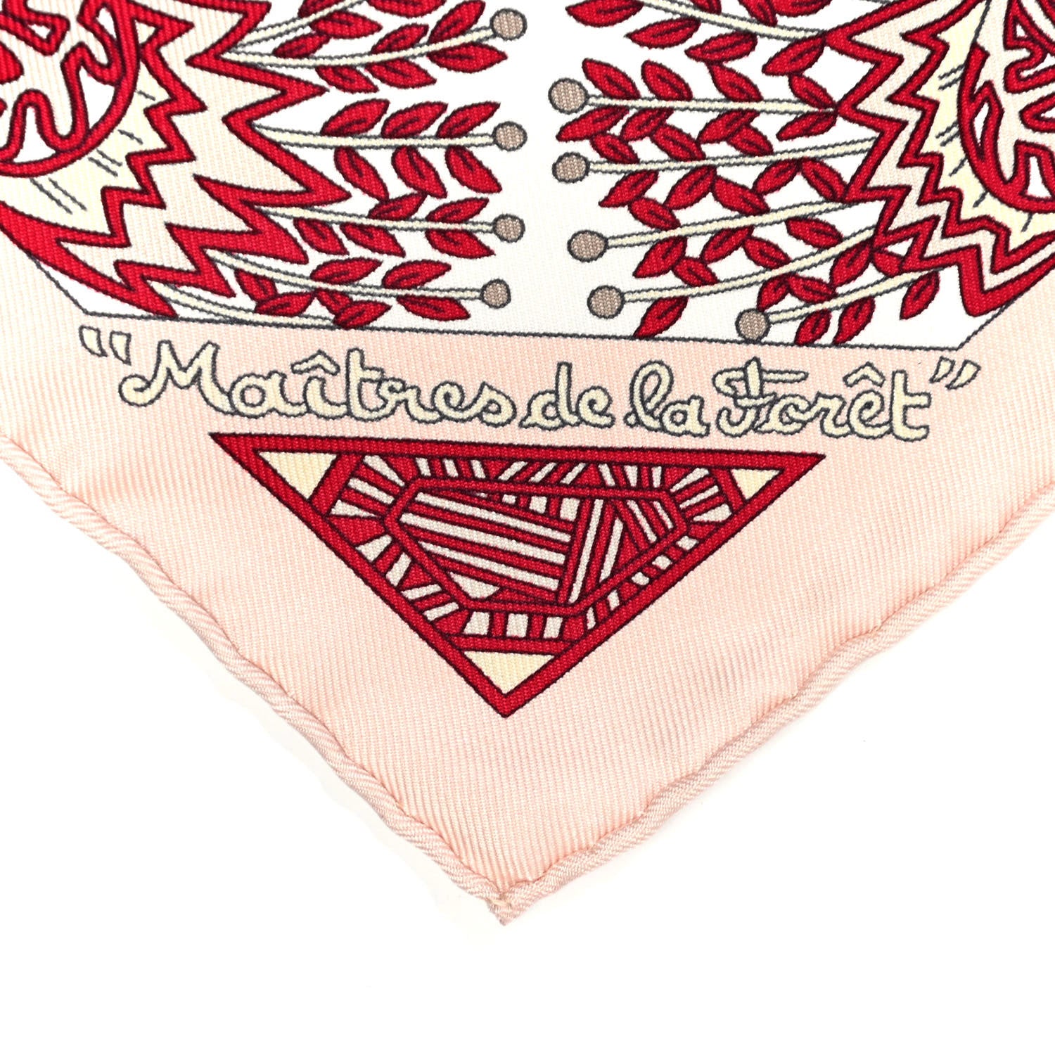 Hermes Silk Maitres De La Foret Scarf 90 Vieux Rose 5 of 6