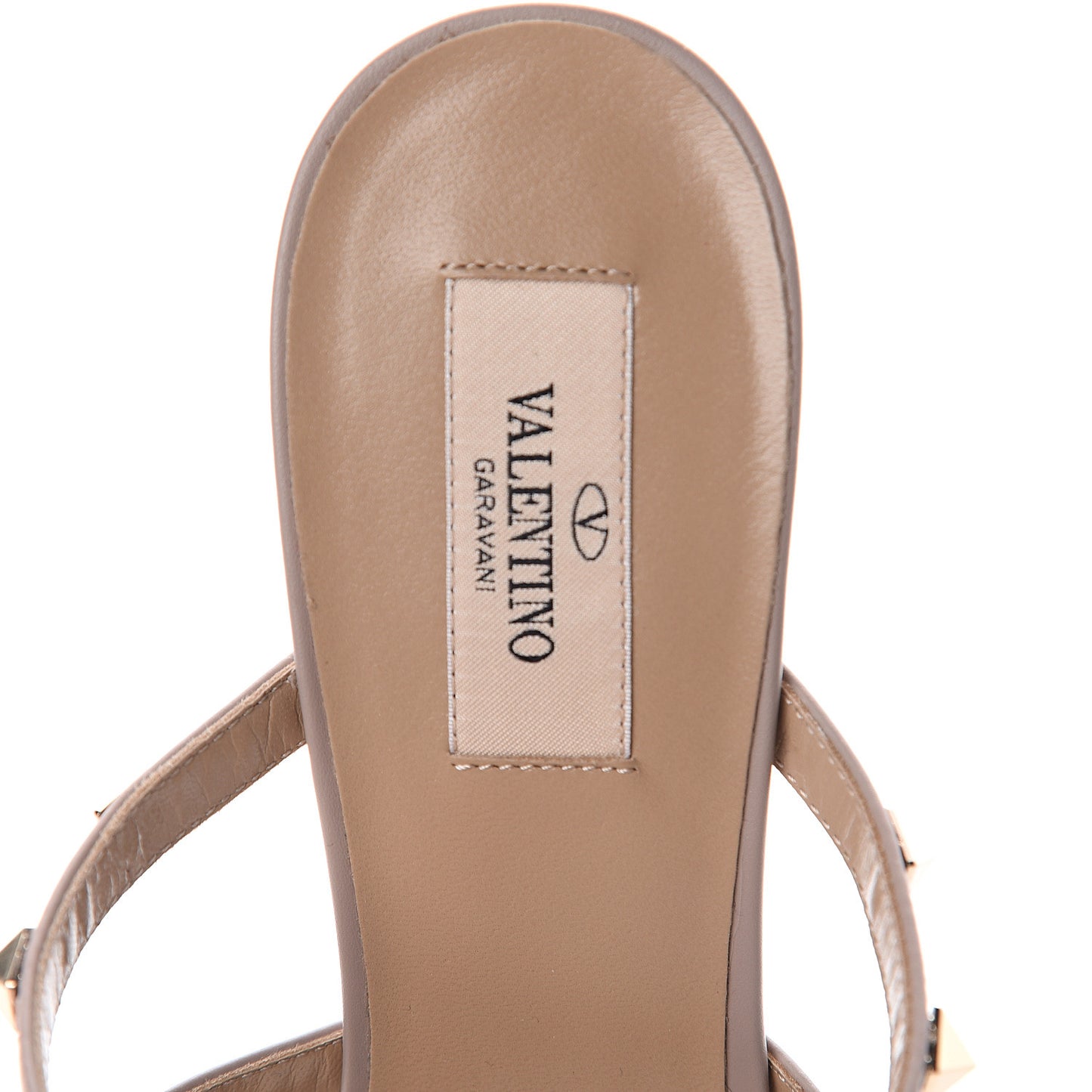 Pebbled Calfskin Rockstud 50mm Cage Mules 40 Poudre