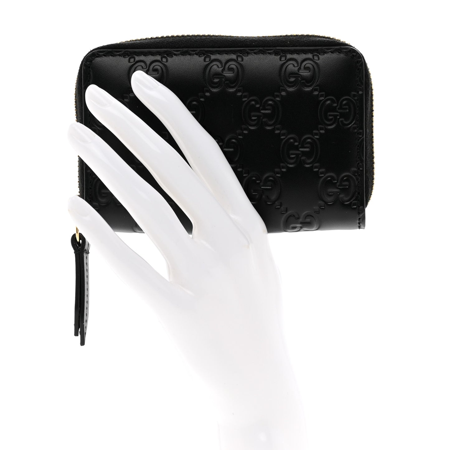 Guccissima Zip Around Card Case Black