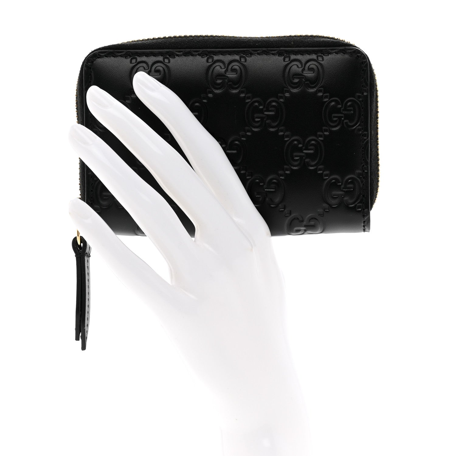 Gucci Guccissima Zip Around Card Case Black 2 of 8