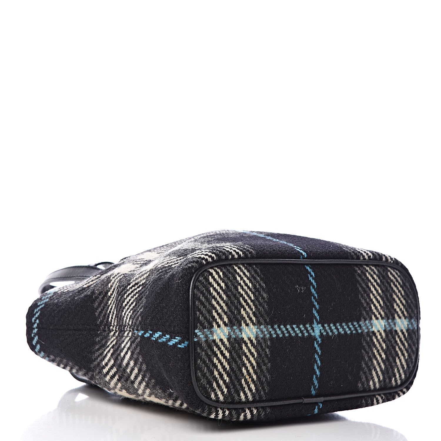 Burberry Wool Plaid Check Tote 4 of 10