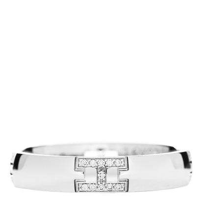Hermes 18K White Gold Diamond Ever Herakles Four-Station Wedding Band Ring 51 5.75 1 of 7