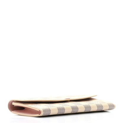 Louis Vuitton Damier Azur Emilie Wallet Rose Ballerine 4 of 8