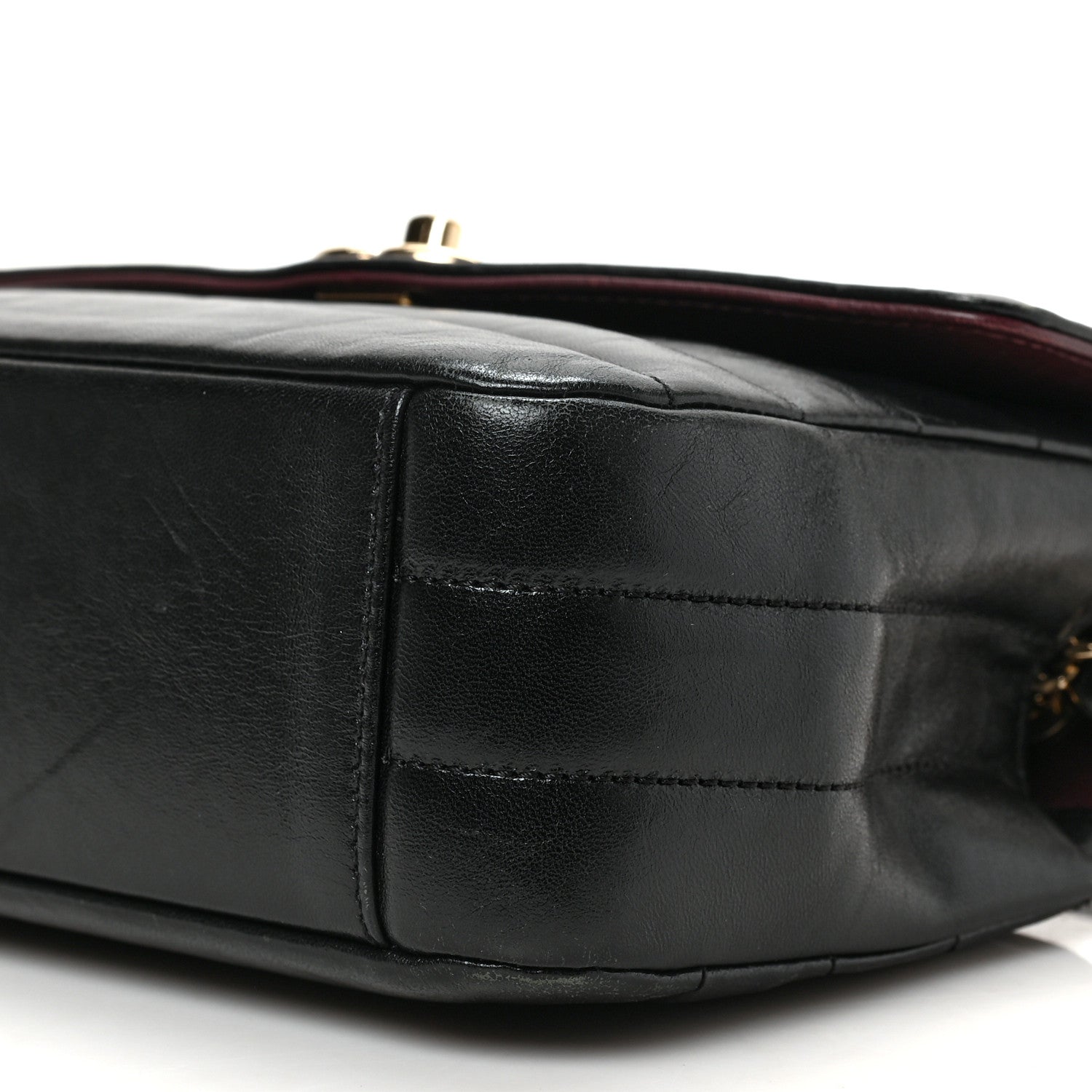 Chanel Shiny Lambskin Quilted Small Chevron Miroir Black 9 of 9