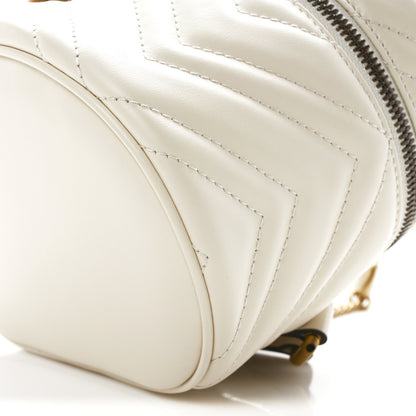 Gucci Calfskin Matelasse Mini GG Marmont Round Backpack White 9 of 11