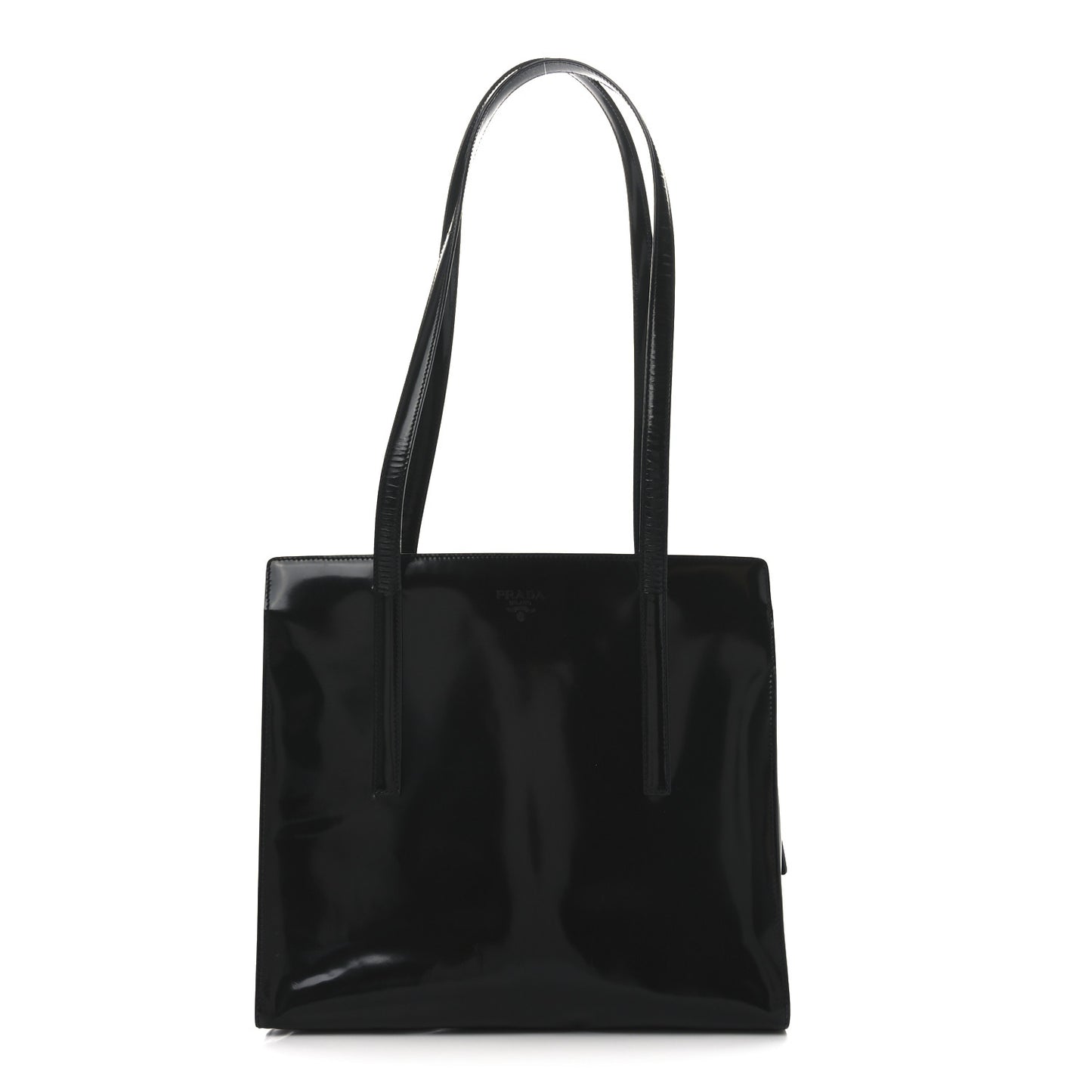 Spazzolato Logo Embossed Tote Black