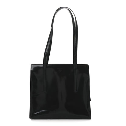 Prada Spazzolato Logo Embossed Tote Black 1 of 9