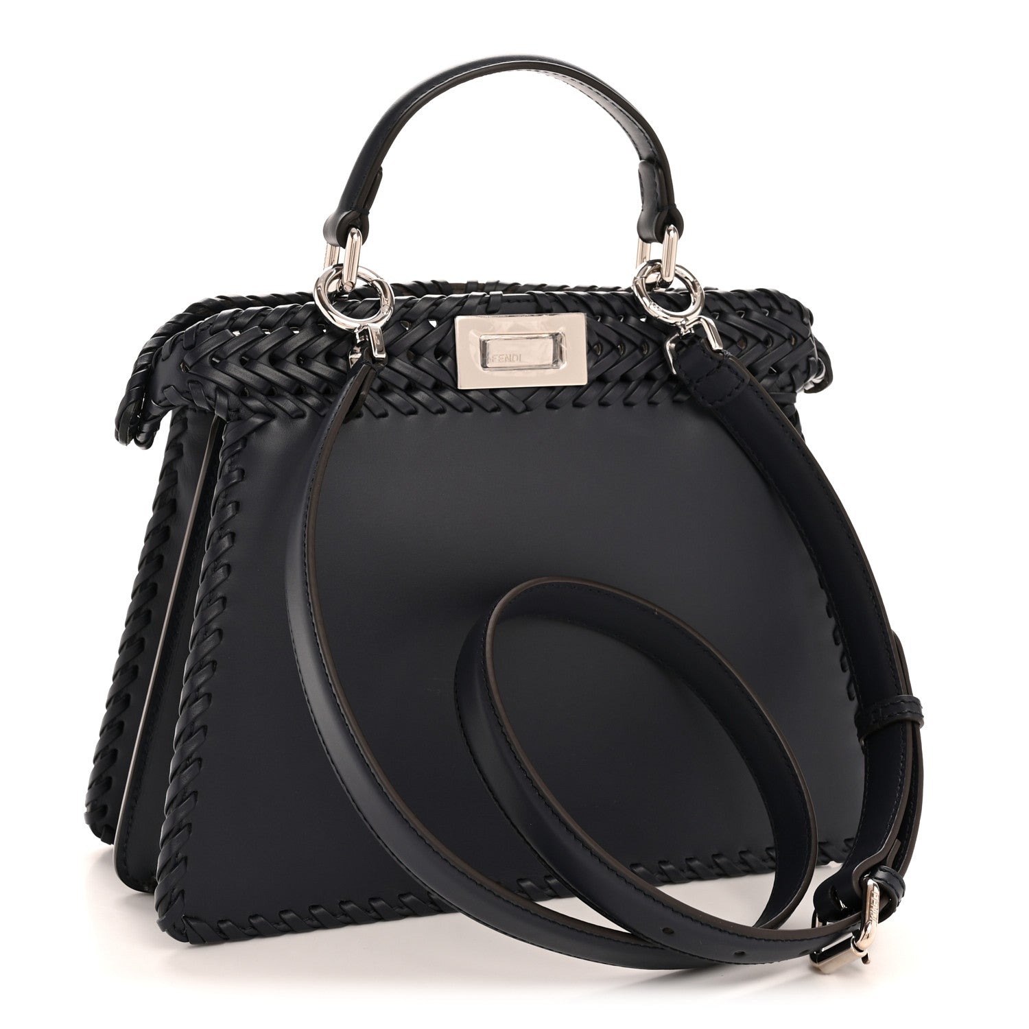 Fendi Vitello King Shiny Nappa Intreccio Petite Peekaboo I SEE U