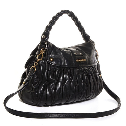 Miu Miu Nappa Matelasse Coffer Hobo Black 3 of 8