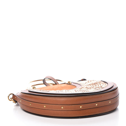 Chloe Calfskin Suede Raffia Medium Pixie Bag Caramel 4 of 14