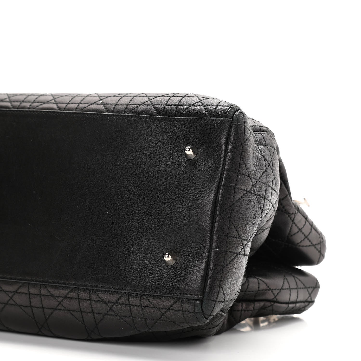 Christian Dior Lambskin Cannage Lady Dior Shoulder Bag Black 10 of 14