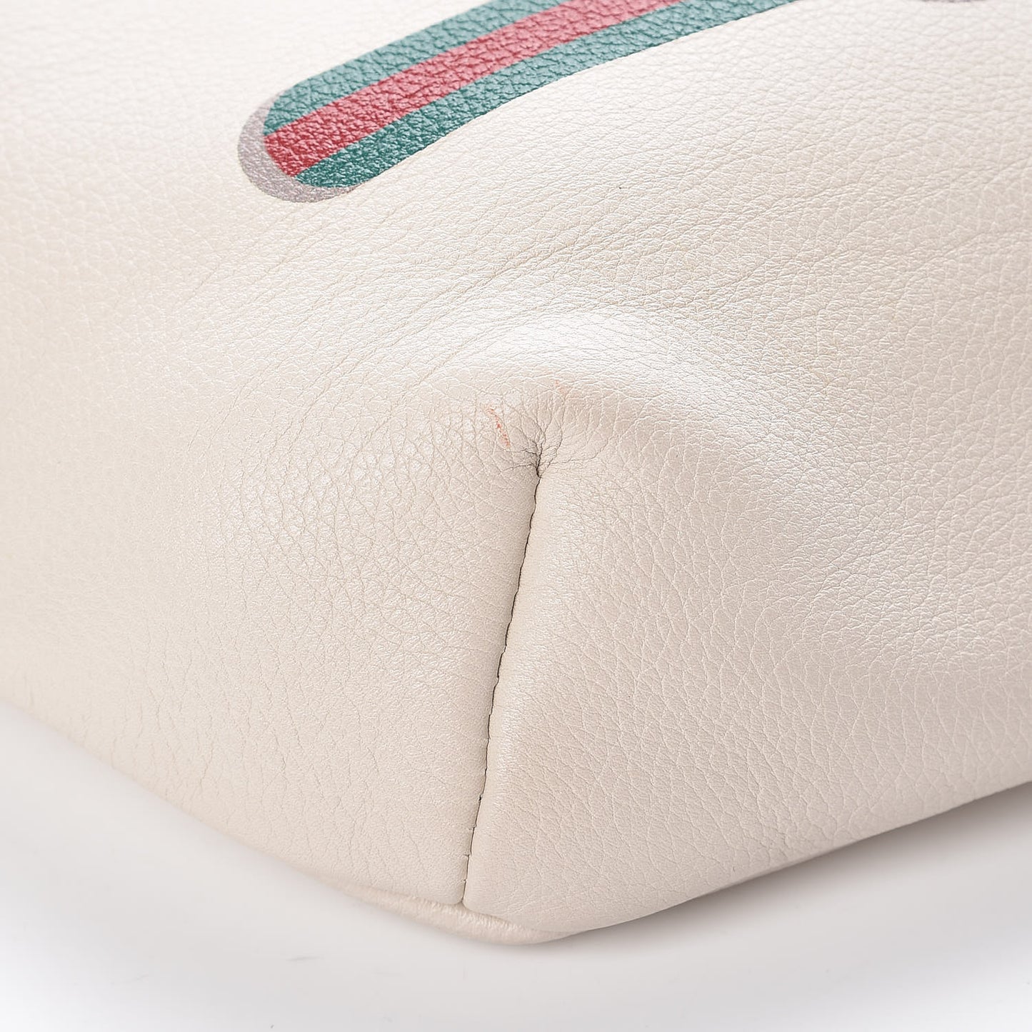 Grained Calfskin Logo Belt Bag White