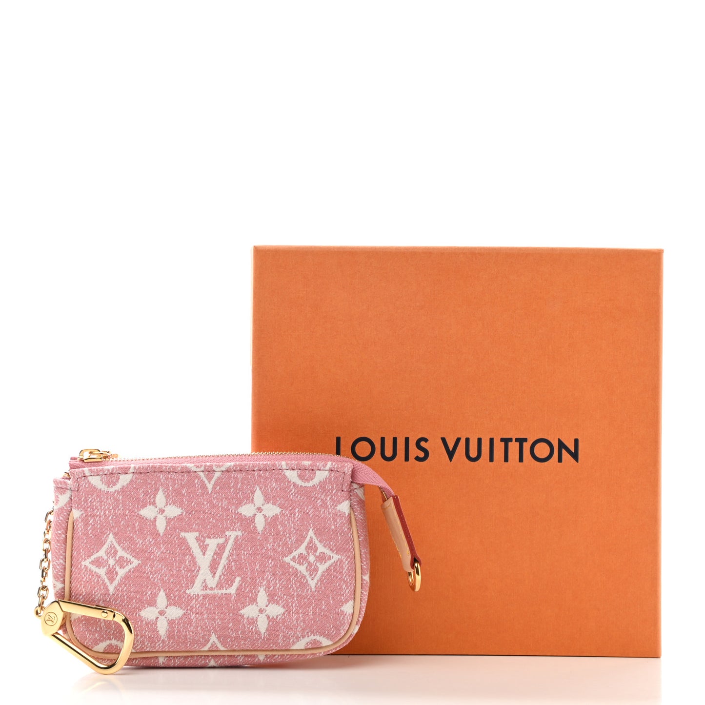 Denim Jacquard Monogram Micro Pochette Accessories Rose