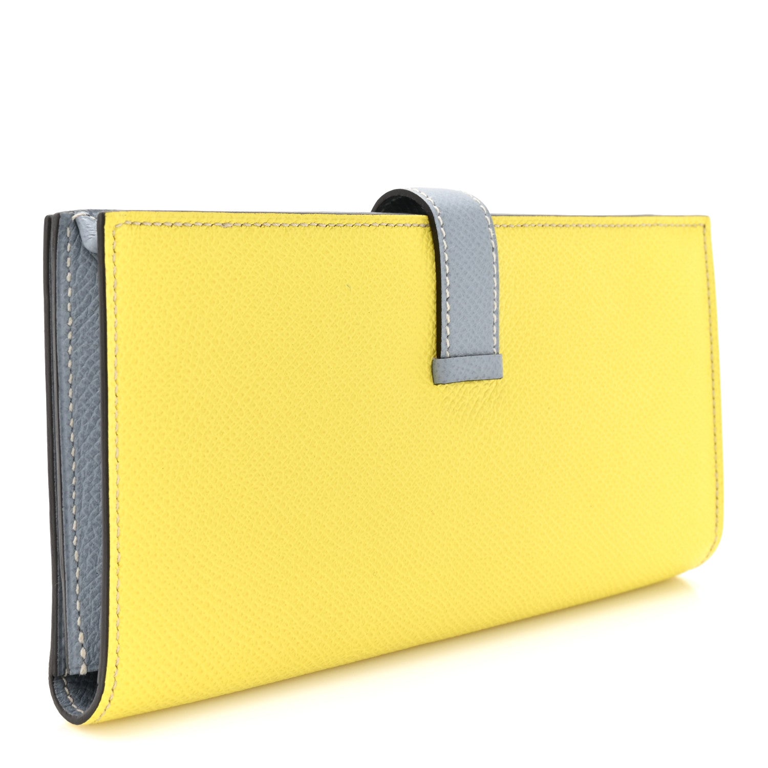 Hermes Epsom Bi-Color Bearn Gusset Wallet Lime Bleu Lin 5 of 14