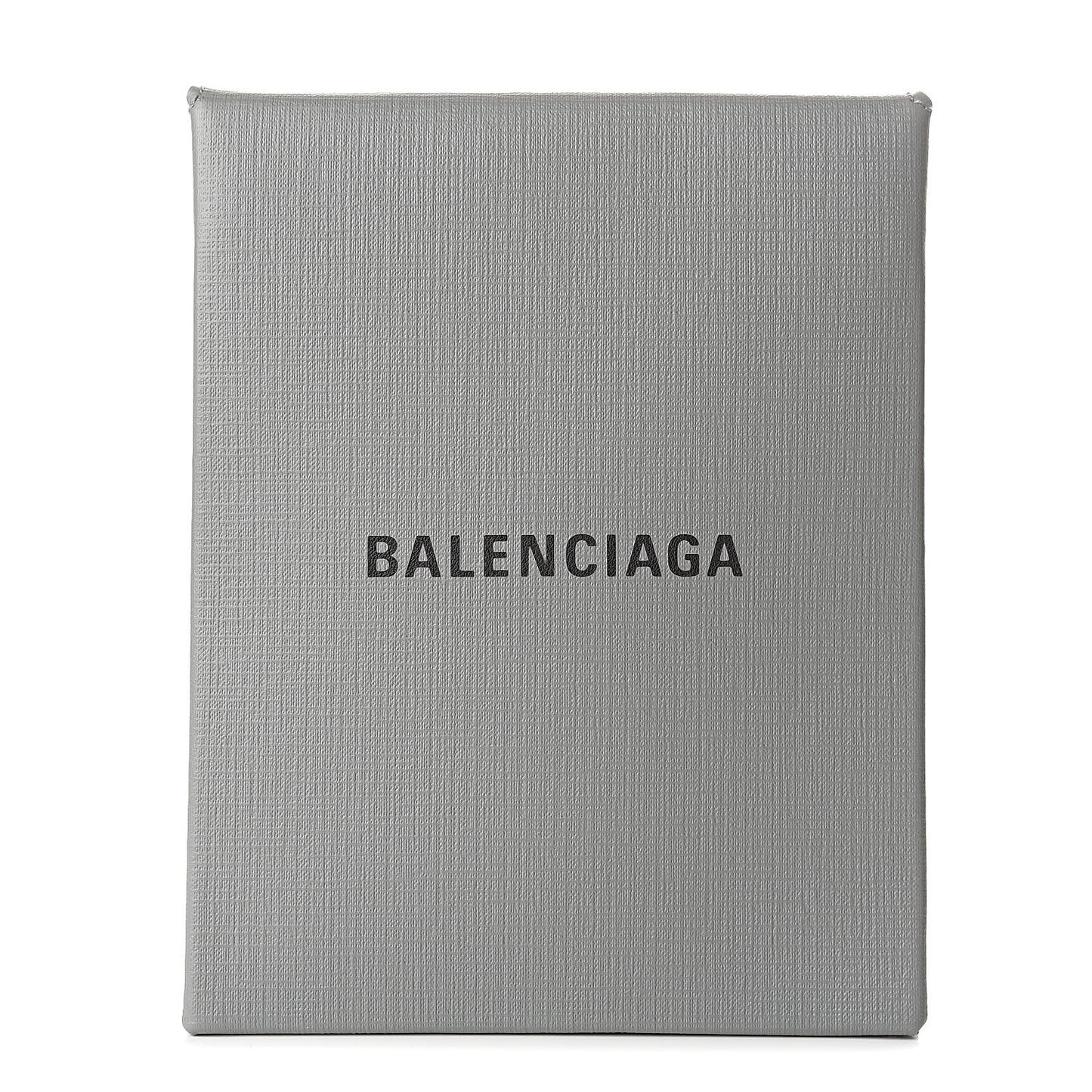 Squared Calfskin Logo Shopping Envelope Clutch Balenciaga Grey