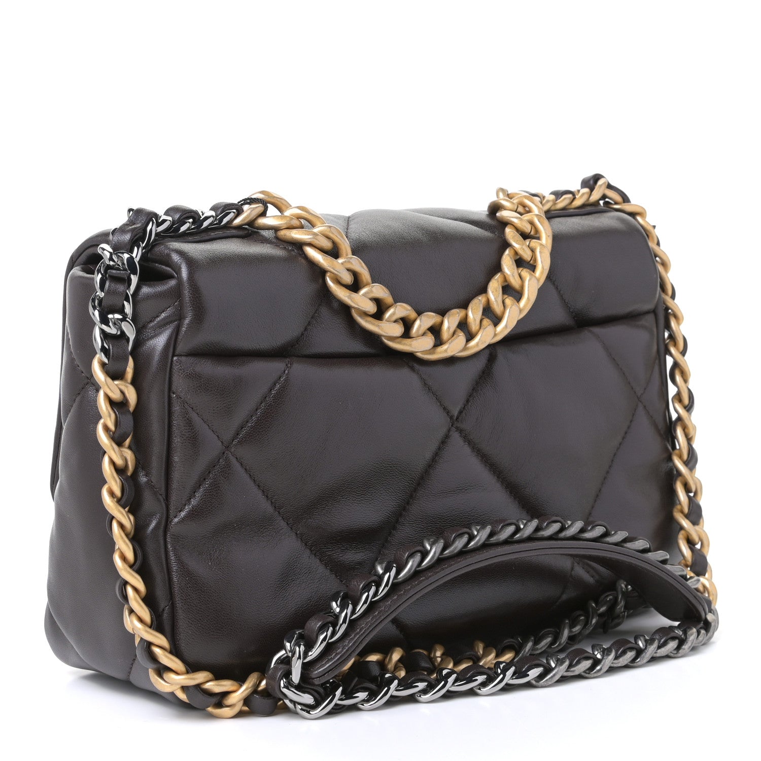 Chanel Lambskin Quilted Medium Chanel 19 Flap Dark Brown 2 of 4