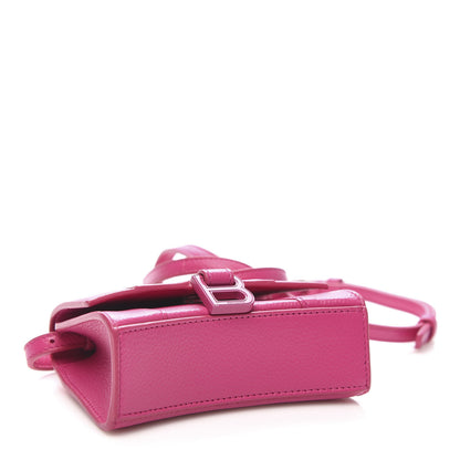 Balenciaga Grained Calfskin Tonal B Hourglass Top Handle Bag Mini Fuchsia 4 of 8