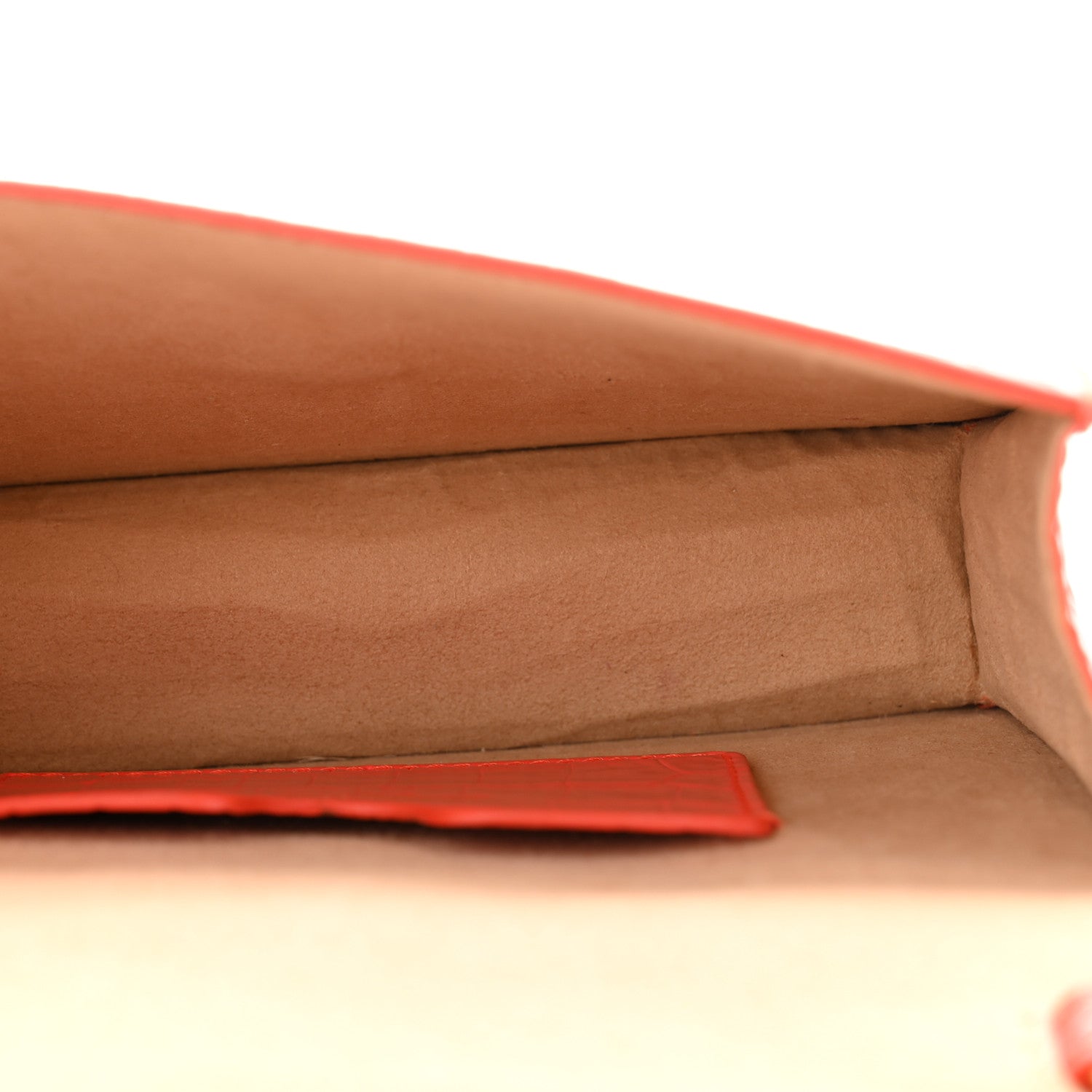 Alexander McQueen Calfskin Crocodile Embossed Skull Mini Crossbody Bag Coral 5 of 10