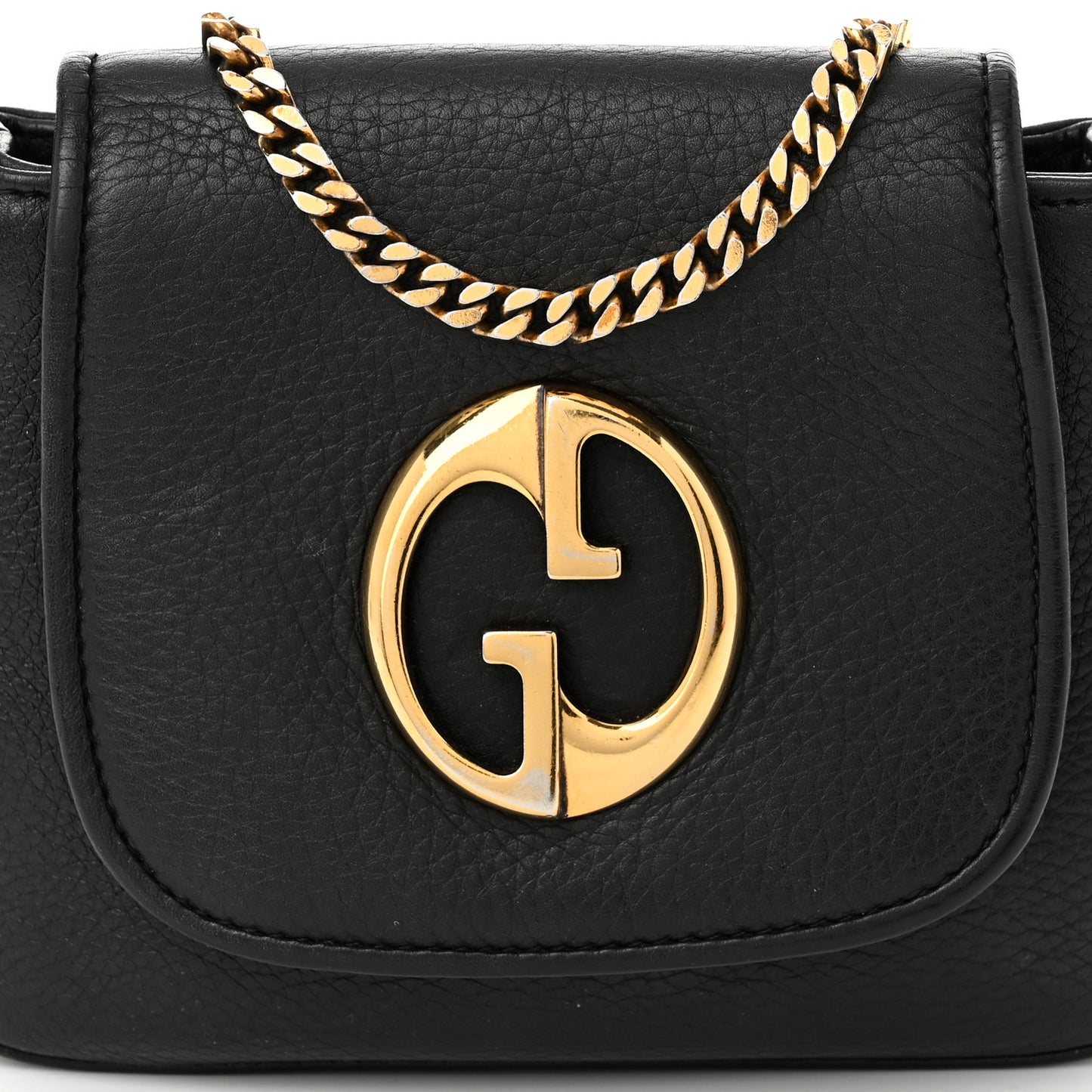Pebbled Calfskin Small 1973 Chain Shoulder Bag Black