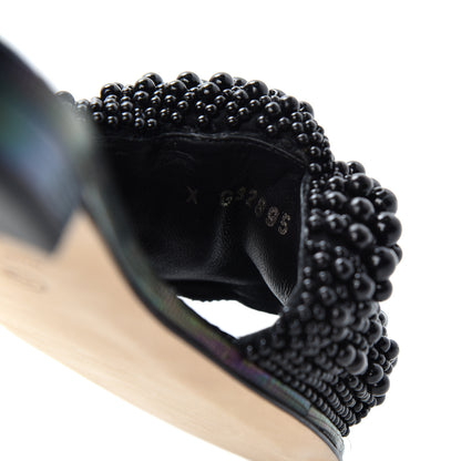 Chanel Fantasy Calfskin Pearl Cord CC Mules 38 Black 10 of 11