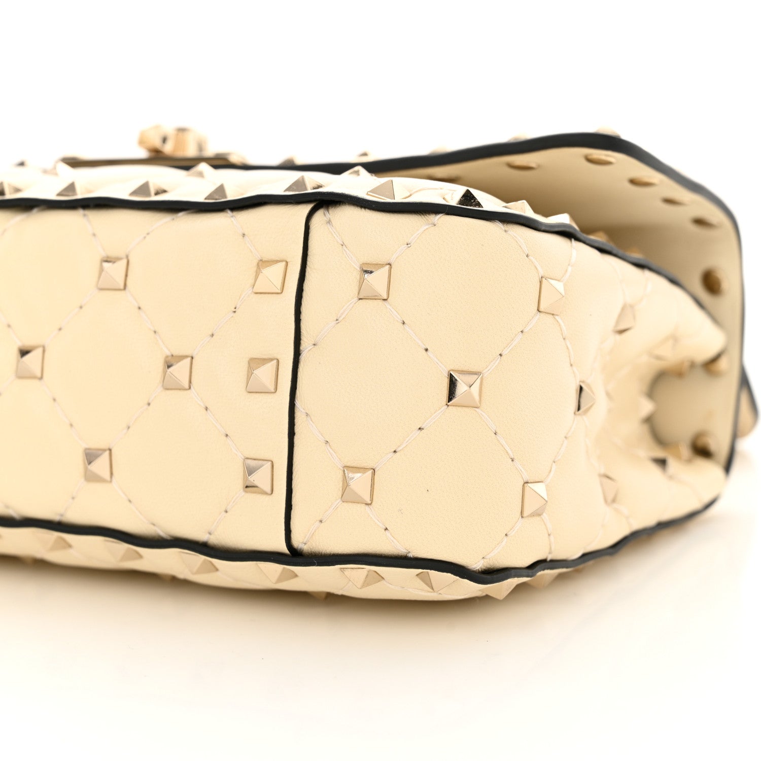 Valentino Garavani Nappa Small Rockstud Spike Shoulder Bag Light Ivory 10 of 10