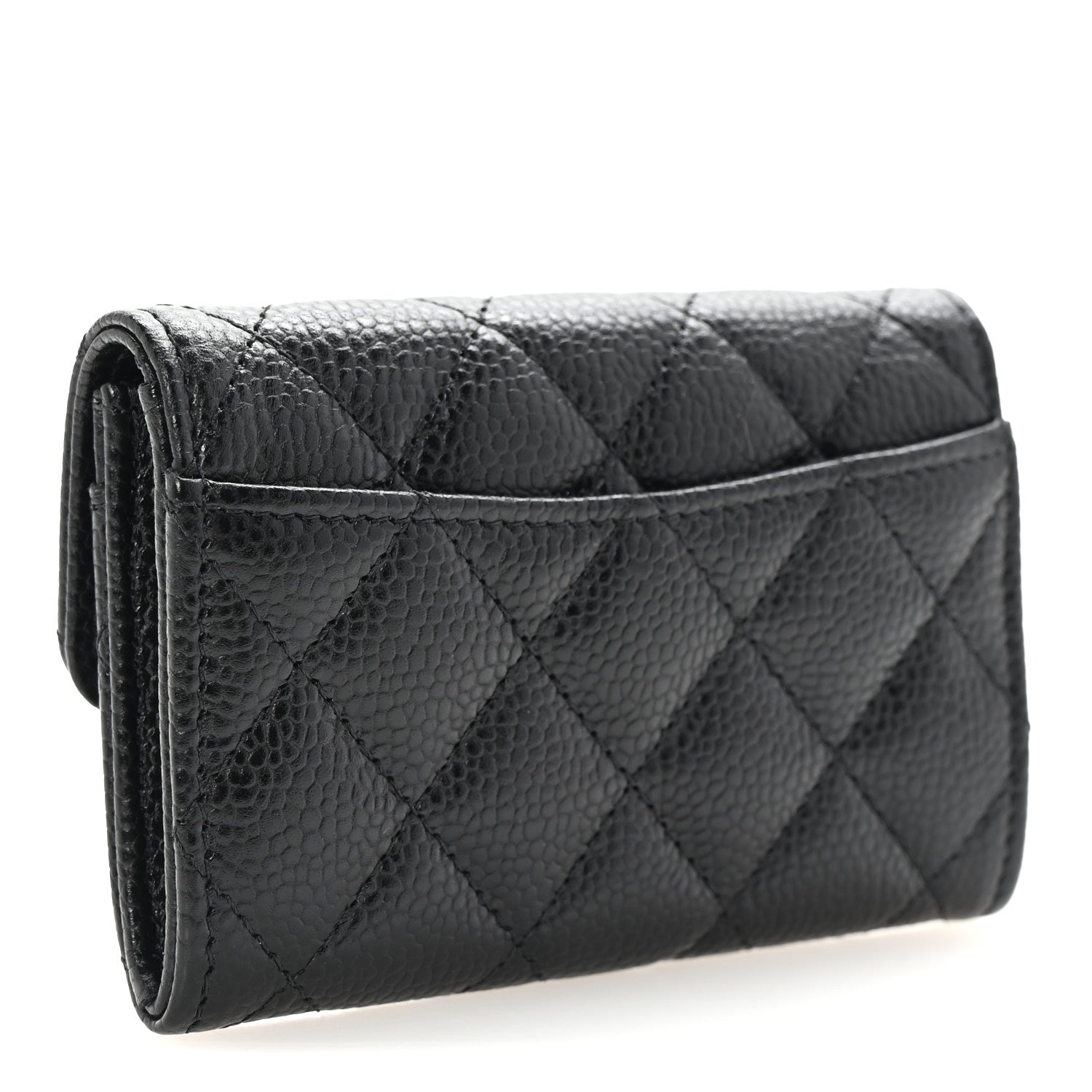 Chanel Caviar Quilted Flap Card Holder Wallet Black 3 of 9