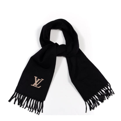 Louis Vuitton Cashmere Jhelam Muffler Scarf Black 1 of 4
