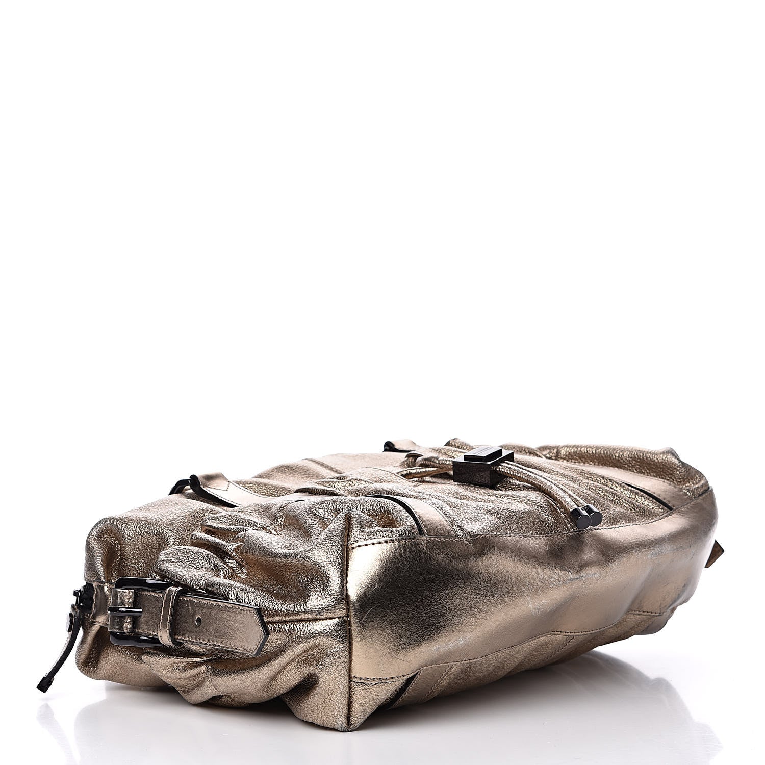 Burberry Metallic Grained Calfskin Small Curzon Satchel Gold 4 of 13