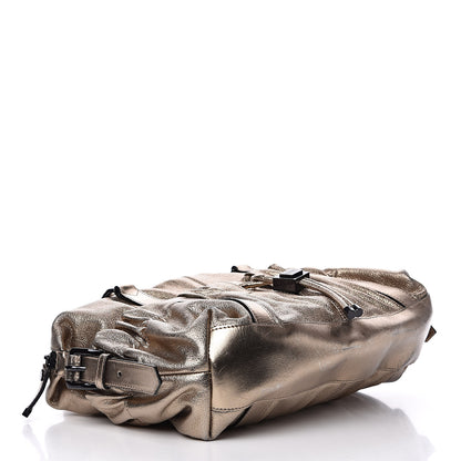 Burberry Metallic Grained Calfskin Small Curzon Satchel Gold 4 of 13