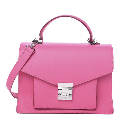 MCM Grained Calfskin Medium Patricia Park Avenue Satchel Sugar Pink 1 of 9