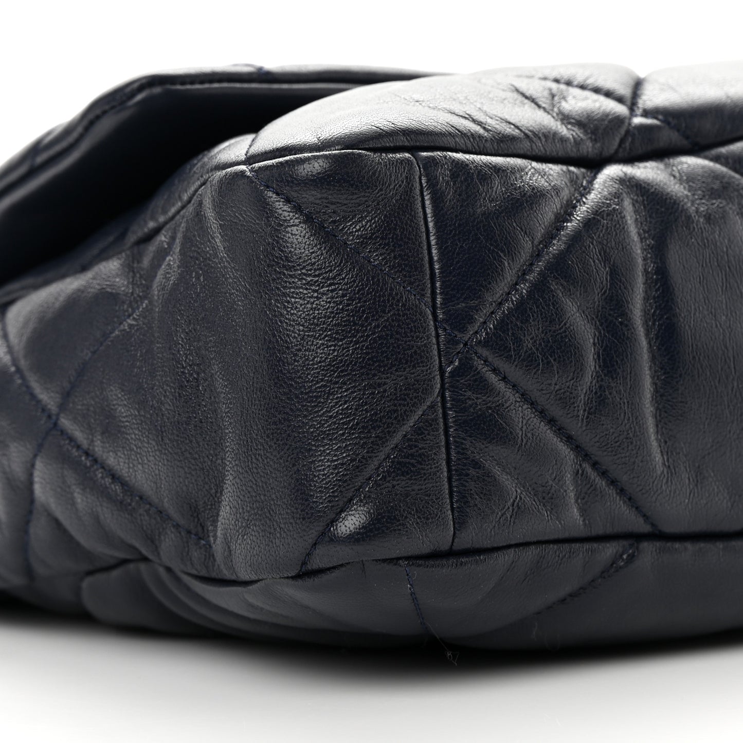 Goatskin Quilted Large Chanel 19 Flap Navy Blue