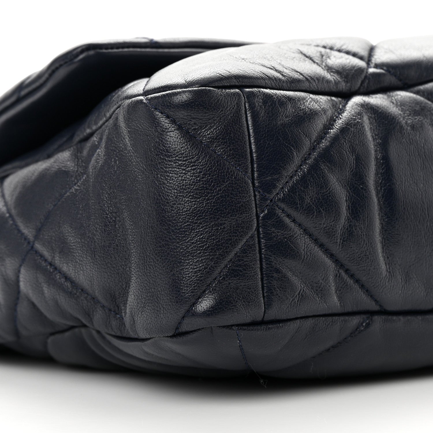 Chanel Goatskin Quilted Large Chanel 19 Flap Navy Blue 9 of 11