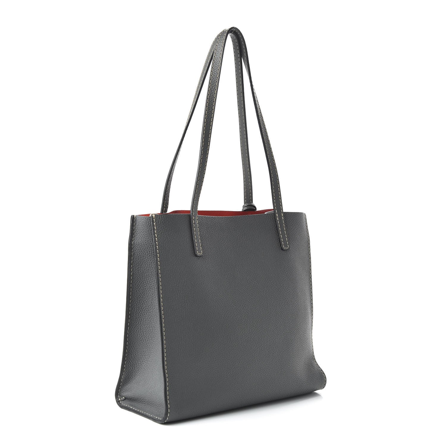 Marc Jacobs Grained Calfskin Medium Grind T Pocket Tote Grey 3 of 9