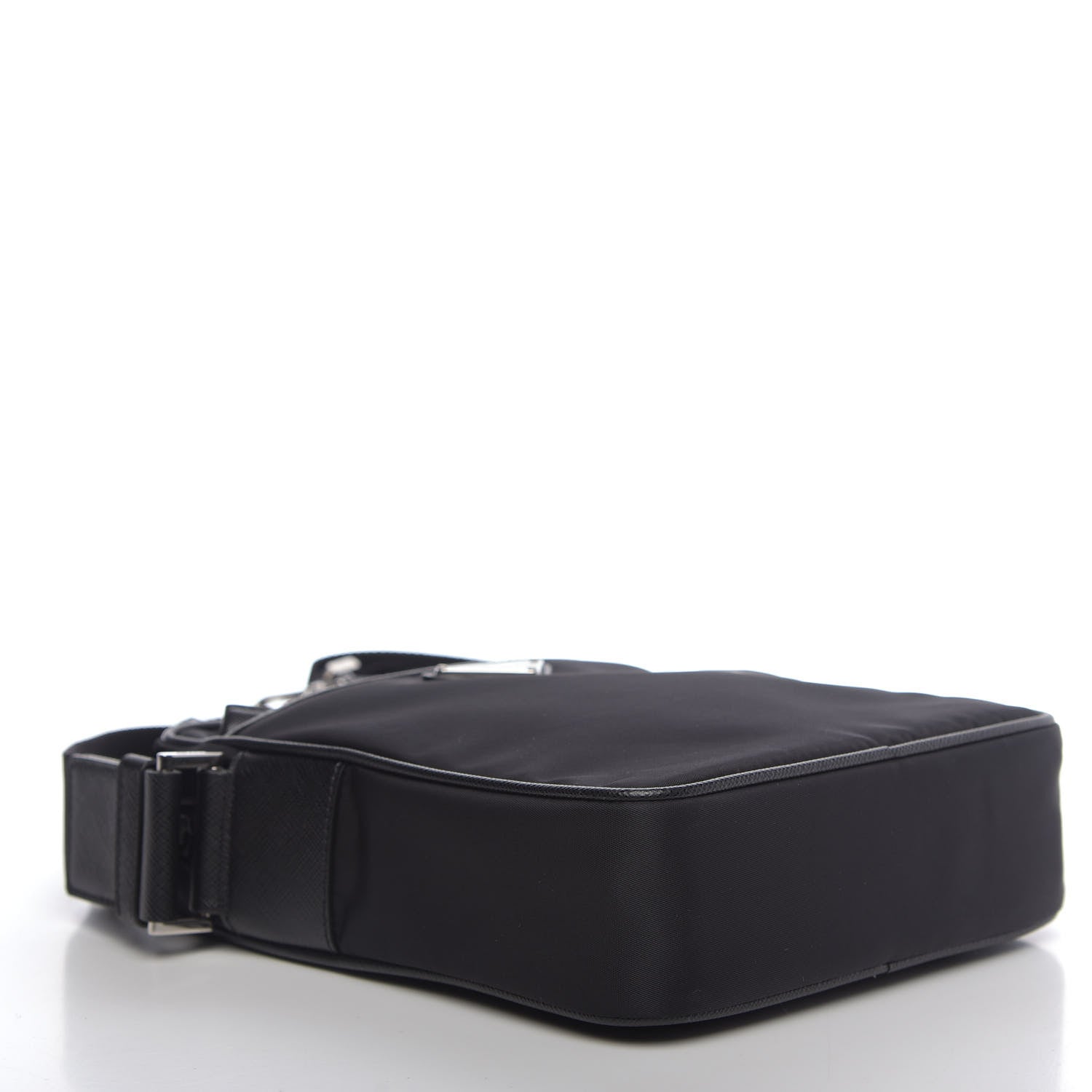 Prada Tessuto Nylon Saffiano Pocket Messenger Shoulder Bag Black 4 of 9