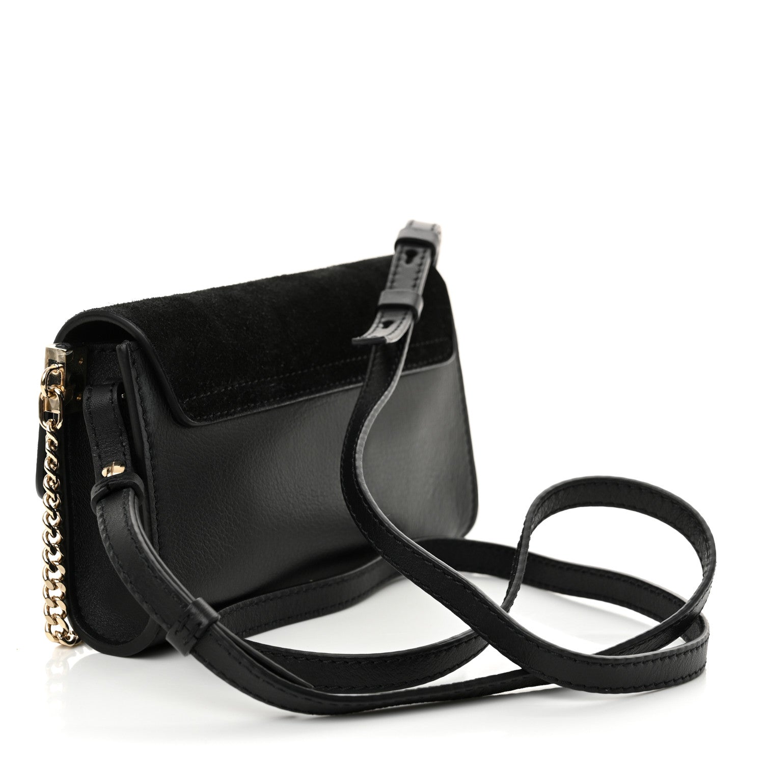 Chloe Suede Calfskin Mini Faye Shoulder Bag Black 3 of 10