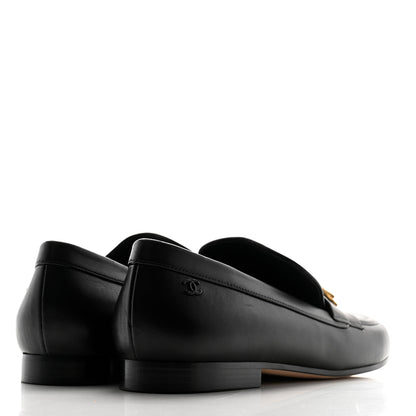 Chanel Lambskin Quilted Pearl Embellished Mocassin Loafers 35 Black 5 of 11