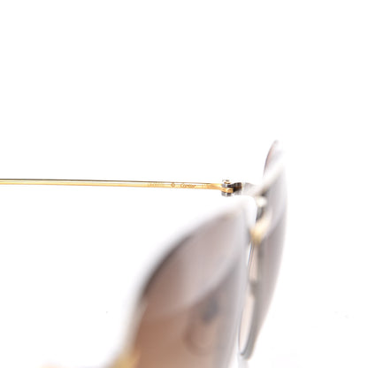 Cartier Santos de Aviator Sunglasses CT0038S Silver Gold 5 of 7