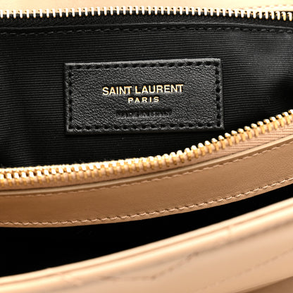 Saint Laurent Calfskin Matelasse Large Loulou Monogram Chain Satchel Dark Beige 14 of 23