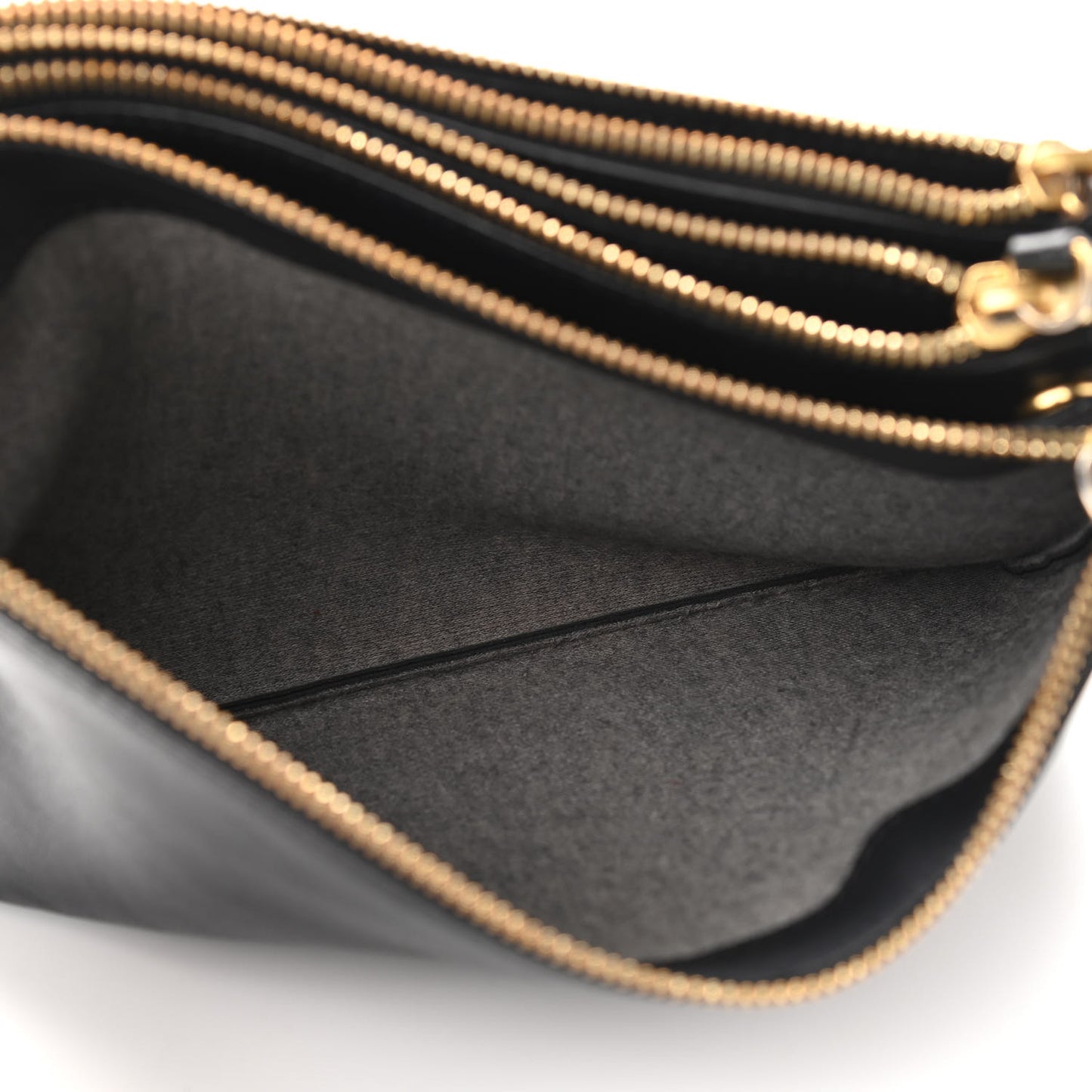 Lambskin Large Trio Crossbody Bag Black