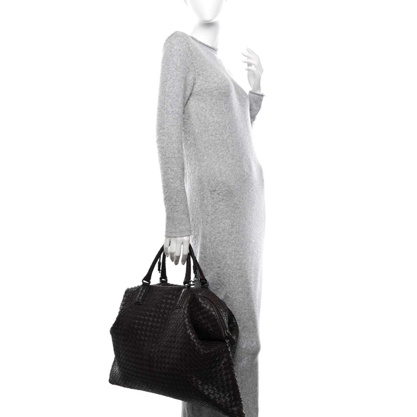 Nappa Intrecciato Maxi Convertible Tote Ebano
