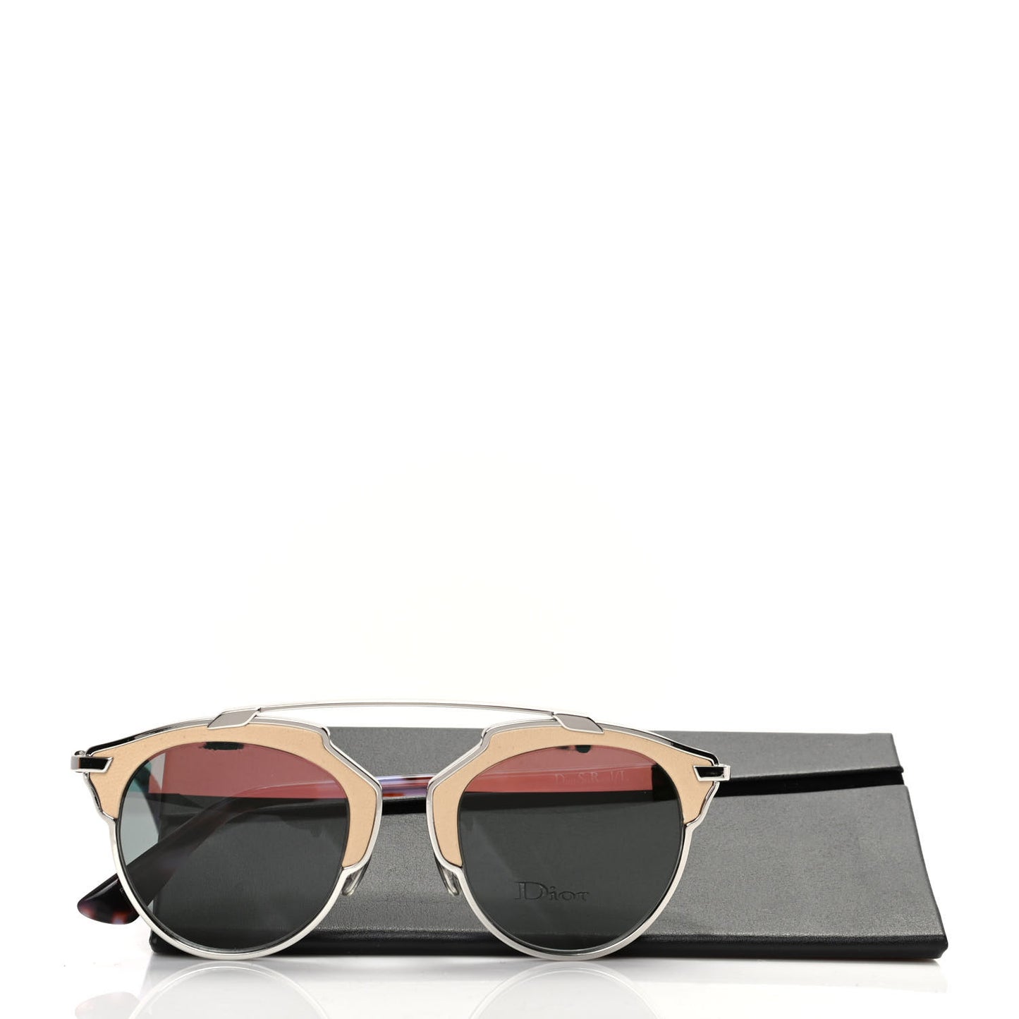Metal Lambskin So Real Sunglasses Beige